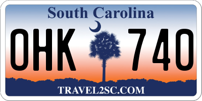 SC license plate OHK740