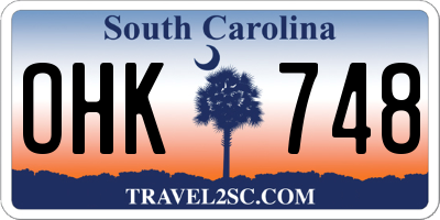 SC license plate OHK748