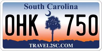 SC license plate OHK750