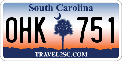 SC license plate OHK751