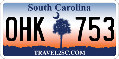 SC license plate OHK753