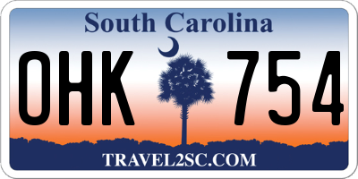 SC license plate OHK754