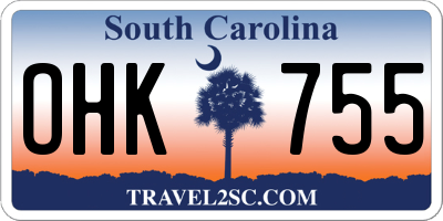 SC license plate OHK755