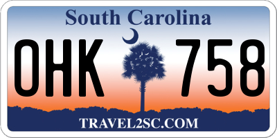 SC license plate OHK758