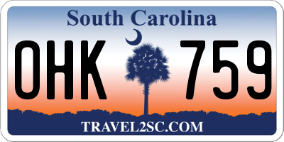 SC license plate OHK759