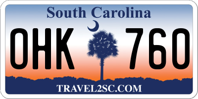 SC license plate OHK760
