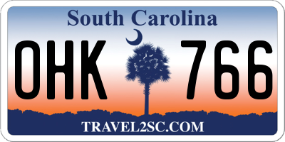 SC license plate OHK766