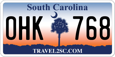 SC license plate OHK768