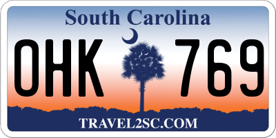 SC license plate OHK769