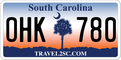 SC license plate OHK780