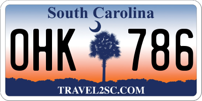 SC license plate OHK786