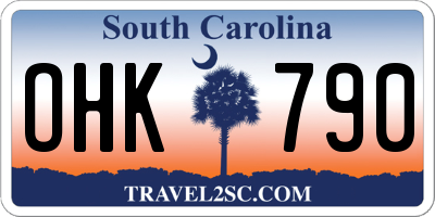 SC license plate OHK790