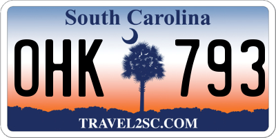 SC license plate OHK793