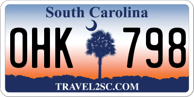 SC license plate OHK798