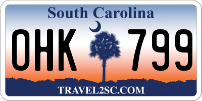 SC license plate OHK799