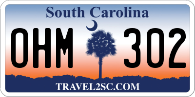 SC license plate OHM302
