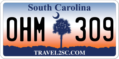 SC license plate OHM309