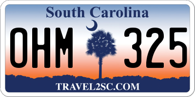 SC license plate OHM325