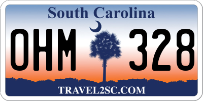 SC license plate OHM328