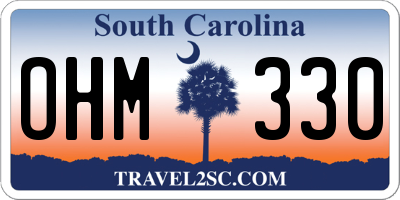 SC license plate OHM330