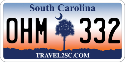SC license plate OHM332