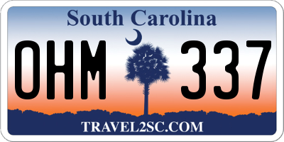 SC license plate OHM337