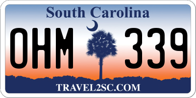 SC license plate OHM339