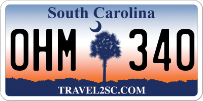 SC license plate OHM340