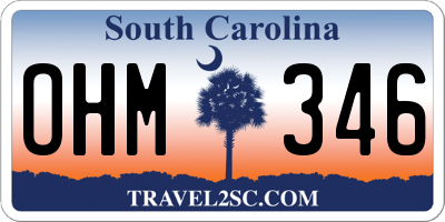 SC license plate OHM346