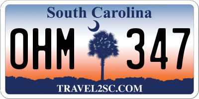 SC license plate OHM347