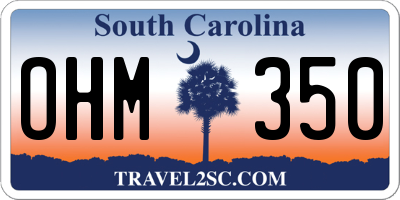 SC license plate OHM350