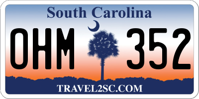 SC license plate OHM352