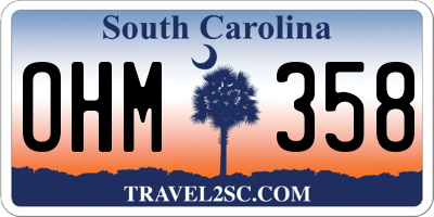 SC license plate OHM358