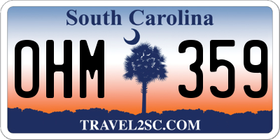 SC license plate OHM359