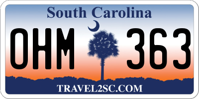 SC license plate OHM363