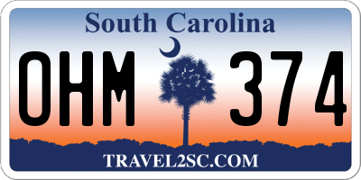 SC license plate OHM374