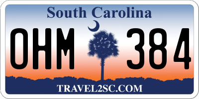 SC license plate OHM384