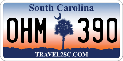 SC license plate OHM390