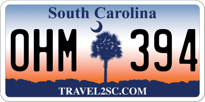 SC license plate OHM394