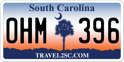 SC license plate OHM396