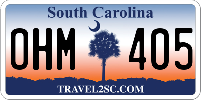 SC license plate OHM405