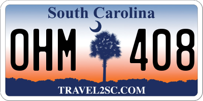 SC license plate OHM408
