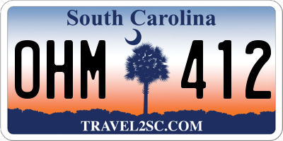 SC license plate OHM412