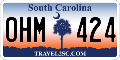 SC license plate OHM424