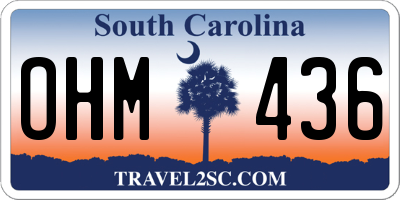 SC license plate OHM436
