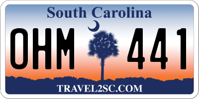 SC license plate OHM441