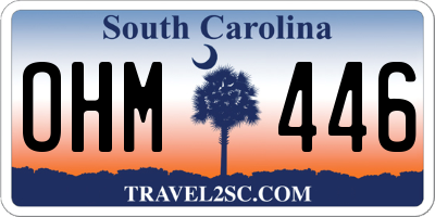 SC license plate OHM446