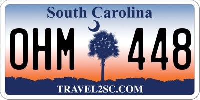 SC license plate OHM448