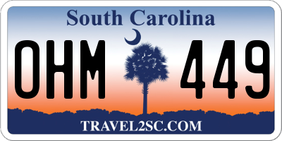 SC license plate OHM449