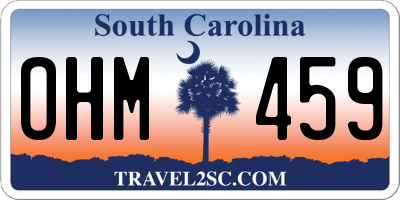 SC license plate OHM459